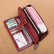 Vintage Large Capacity 10 Card Slot Genuine Leather Mobile Phone Storage Bag Long Wallet Purse