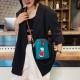 Women Casual Cute Cat Pattern 6.5 inch Mobile Phone Storage PU Leather Shoulder Crossbody Bag