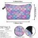 Women Fashion Fish Scale Pattern Travel Portable Makeup Wash Mobile Phone Storage Cosmetic Bag Handbag