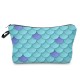 Women Fashion Fish Scale Pattern Travel Portable Makeup Wash Mobile Phone Storage Cosmetic Bag Handbag