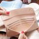 Women Litchi Pattern Solid Color Card Slot Wallet Bag Purse Handbag For Smartphone iPhone Samsung