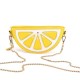 Women PU Leather Orange Watermelon Fruit Shoulder Bag Chain Strap Phone Crossbody Bags