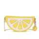 Women PU Leather Orange Watermelon Fruit Shoulder Bag Chain Strap Phone Crossbody Bags