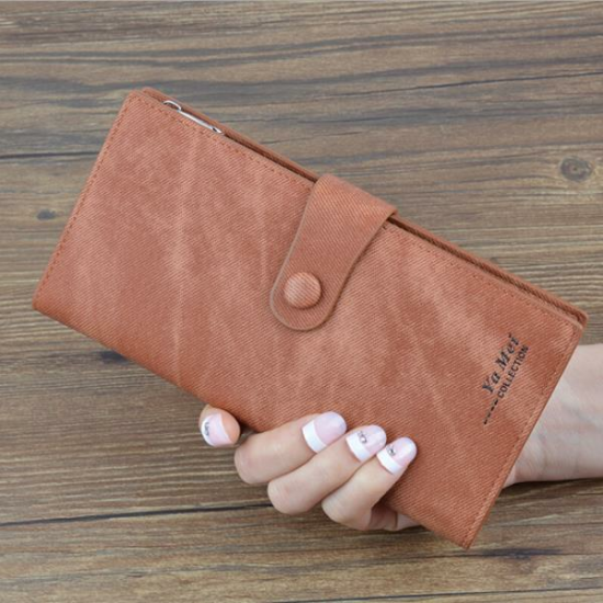 Multifunctional Denim Pattern PU Zipper Wallet Bag Case Cover For 5.0 Inch Smartphone