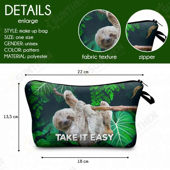 3D Animal Printing Large Capacity Mobile Phone Storage Bag Travel Make UP Bag Handbag