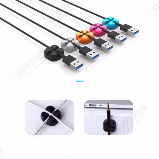 Crossed-Channel Earphone USB Cable Cord Winder Wrap Desktop Cable Organizer Wire Management Holder