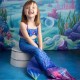 220x150cm 150x100cm Under Sea Mermaid Castle Blue Sea Photography Background Cartoon Backdrop Kids Baby Party Decor Props