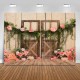 3x5FT 5x7FT Flower Wooden Door Vinyl Photography Backdrop Studio Photo Background Party Decor