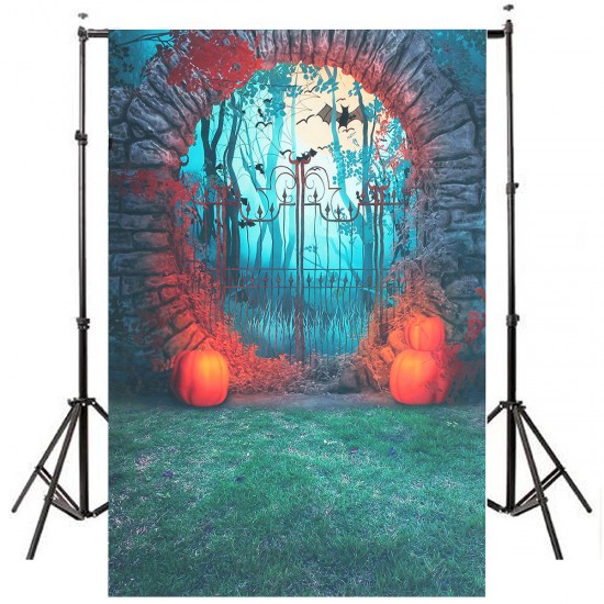 3x5FT 5x7FT Vinyl Halloween Pumpkin Bat Photography Backdrop Background Studio Prop