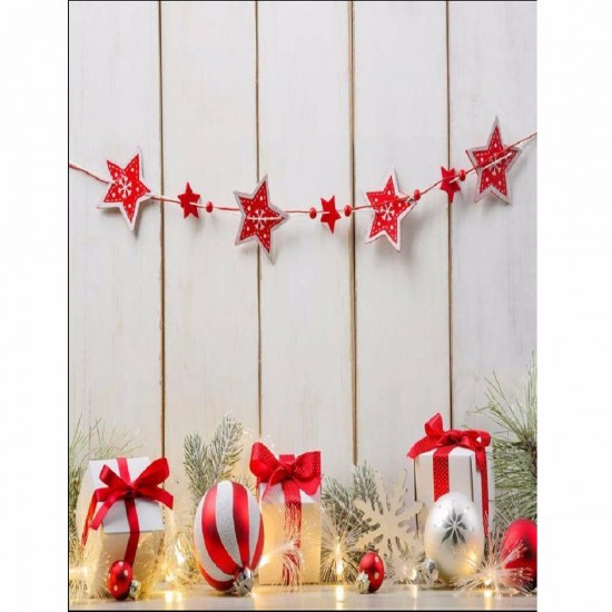 3x5ft Vinyl Christmas Gift Wood Floor Balloon Backdrop Photography Background Studio Prop