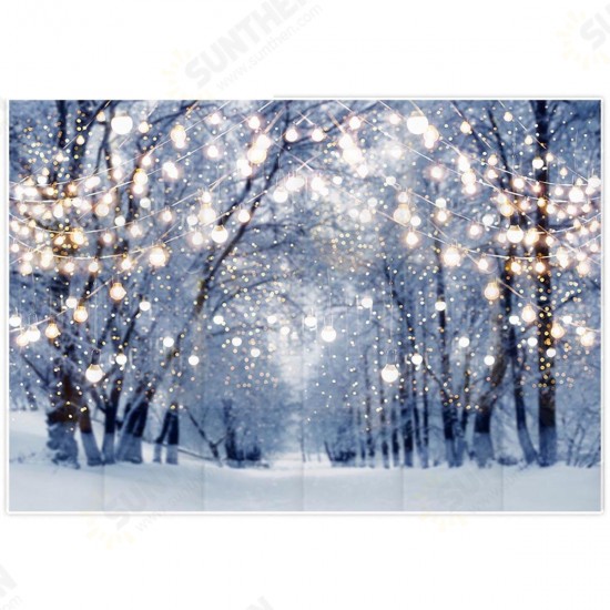 5x3FT 7x5FT 8x6FT Light Strip Winter Snow Forest Street Photography Backdrop Background Studio Prop