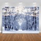 5x3FT 7x5FT 8x6FT Light Strip Winter Snow Forest Street Photography Backdrop Background Studio Prop