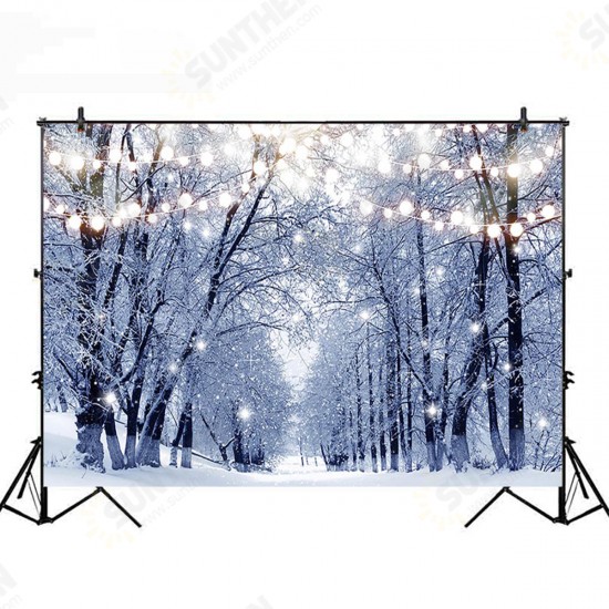 5x3FT 7x5FT 8x6FT Light Strip Winter Snow Forest Street Photography Backdrop Background Studio Prop