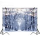 5x3FT 7x5FT 8x6FT Light Strip Winter Snow Forest Street Photography Backdrop Background Studio Prop