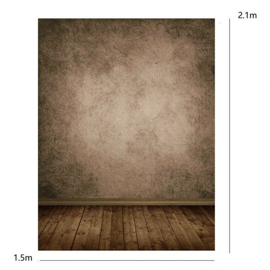 5x7FT Brown Wall Wooden Floor Photography Backdrop Photo Background