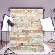 5x7FT Vintage Pink Flowers Wooden Floor Wall Photo Studio Background Backdrop Cloth