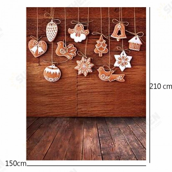 5x7FT Vinyl Christmas Wood Floor Wall Photography Backdrop Background Studio Prop