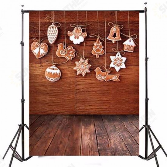 5x7FT Vinyl Christmas Wood Floor Wall Photography Backdrop Background Studio Prop