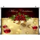 5x7FT Vinyl Merry Christmas Golded Bell Ring Photography Backdrop Background Studio Prop