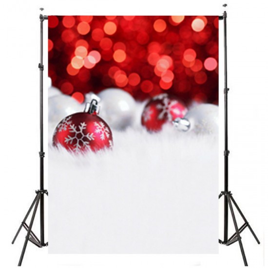 5x7ft Snow Bell Ball Theme Photography Vinyl Backdrop Studio Background 2.1m x 1.5m