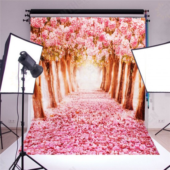 7X5FT Beautiful Flower Street Studio Vinyl Photography Backdrop Background