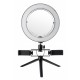 8.7/12.6 Inch LED Dimmable Video Ring Light Tripod Stand with Mirror 2 Phone Clip for Youtube Tik Tok Makeup Live Streaming