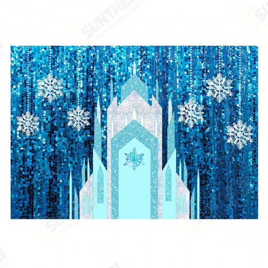 8x6ft 7x5ft 5x3ft Vinyl Cloth Romantic Ice Castle Photography Background Studio Photo Props Backdrop for Wedding Birthday Party