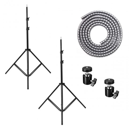 A Pair 2M 7ft Adjustable Video Ring Light Umbrella Lighting Tripod Stand Holder with 5M Strap