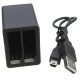 AHDBT-401 Dual 4.2V 800mA Li-ion Battery Slots Power Charger For GoPro HD Hero 4