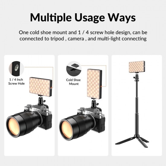 RGB LED Light with Tripod 20 Modes Video Camera Lighting Photography Lamp 2500-9000K for Vlog Fill Light For Live Stream YouTube