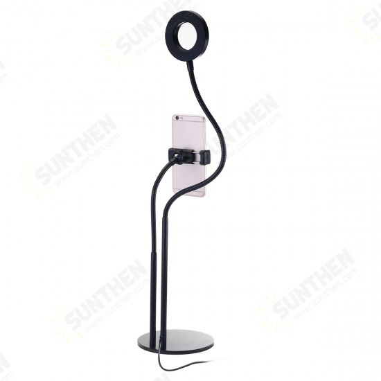 BX-02 Universal Selfie Ring Light Flexible Desk Lamp LED Fill Beauty Light 11 Brightness 3 Color Dimmable for Live Streaming Table Stand with Phone Clip for Youtube Tiktok