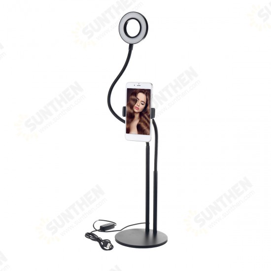 BX-02 Universal Selfie Ring Light Flexible Desk Lamp LED Fill Beauty Light 11 Brightness 3 Color Dimmable for Live Streaming Table Stand with Phone Clip for Youtube Tiktok