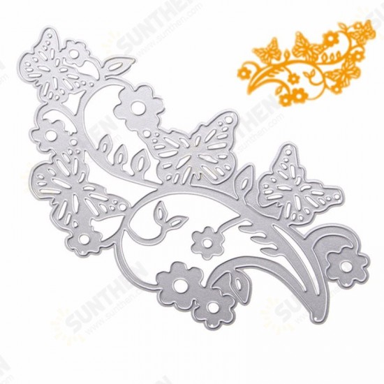 Butterflies Flower Vine Pattern Scrapbooking DIY Album Card Paper Art Craft Maker Metal Cutting Dies