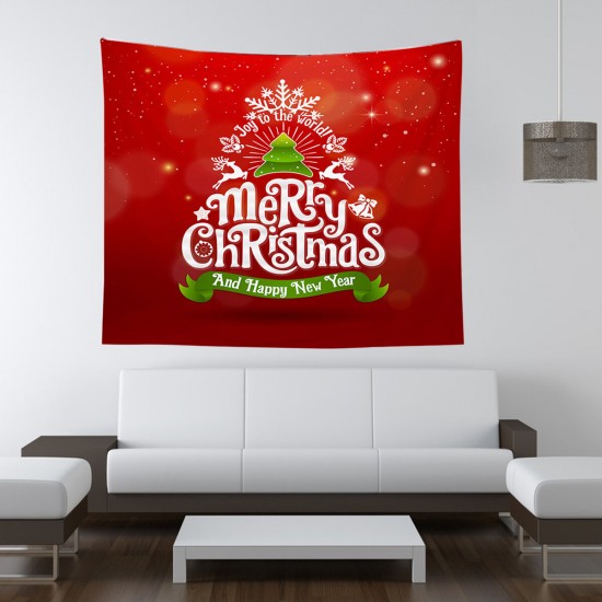 Christmas Hanging Cloth Custom Red Santa Claus Bedside Background Cloth Wall Bedside Decoration Tapestry Photography Backdrop