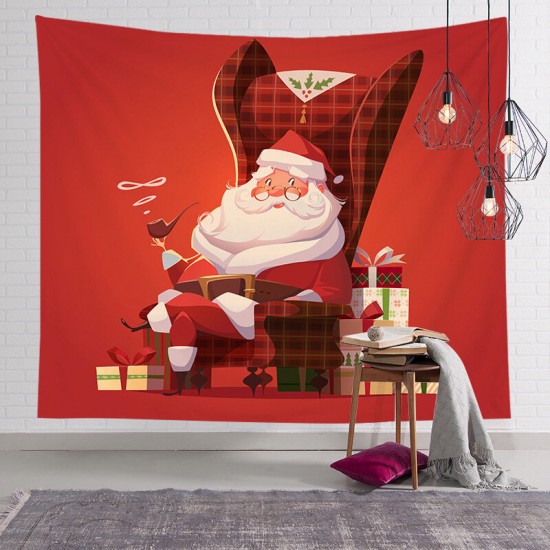 Christmas Hanging Cloth Custom Red Santa Claus Bedside Background Cloth Wall Bedside Decoration Tapestry Photography Backdrop