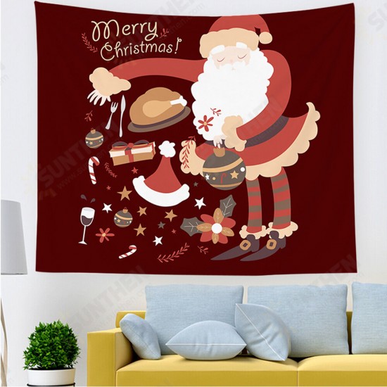 Christmas Hanging Cloth Custom Red Santa Claus Bedside Photography Background Cloth Wall Bedside Decoration Tapestry