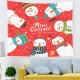 Christmas Hanging Cloth Custom Red Santa Claus Bedside Photography Background Cloth Wall Bedside Decoration Tapestry