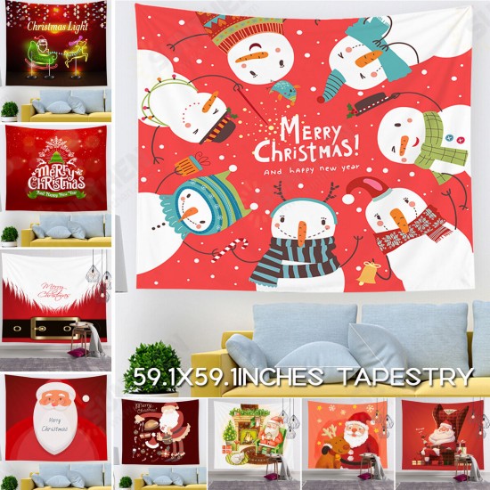 Christmas Hanging Cloth Custom Red Santa Claus Bedside Photography Background Cloth Wall Bedside Decoration Tapestry