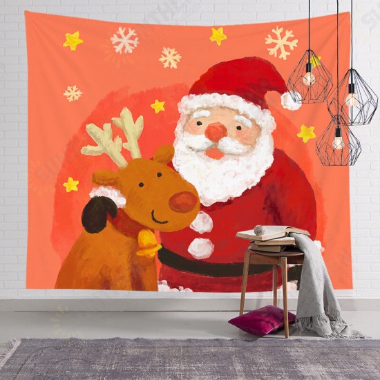 Christmas Hanging Cloth Custom Red Santa Claus Bedside Photography Background Cloth Wall Bedside Decoration Tapestry