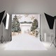 Christmas Photography Backdrops White Fireplace Wood Floor Background Cloth Photo Studio Background Christmas Tree