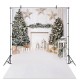 Christmas Photography Backdrops White Fireplace Wood Floor Background Cloth Photo Studio Background Christmas Tree