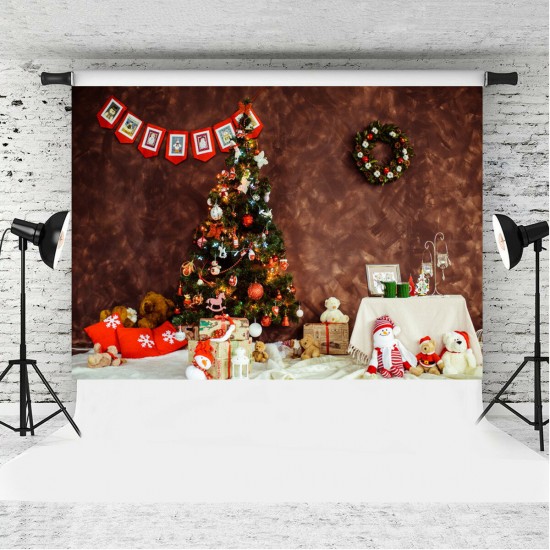 Christmas Tree Photography Background Vinyl Cloth Studio Background Cloth Home Party Decoration Props