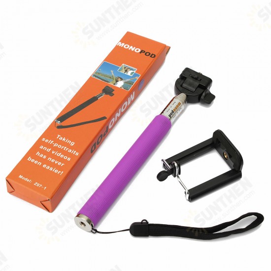 Extendable Handheld Selfie Stick Monopod with Clip for Smartphone