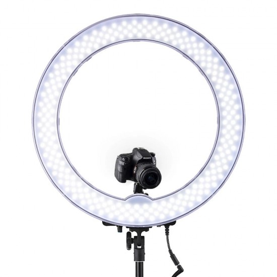 RL-18 18 Inch Ring Light 55W 5500K LED Photography Lamp with Lighting Tripod Stand Phone Clip for Camera Phone Makeup Live Broadcast