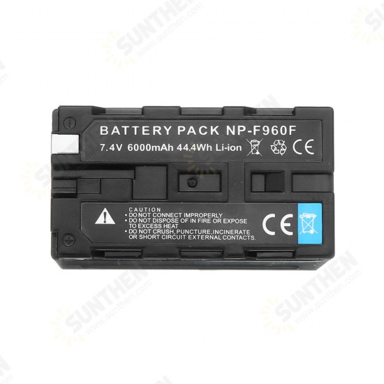 NP-F960 Rechargeable Li-ion 6000mah 7.4V Battery for Video Flash Light Motorized Slider