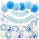 Happy Birthday Party Decoration Banner Bunting Balloons Background