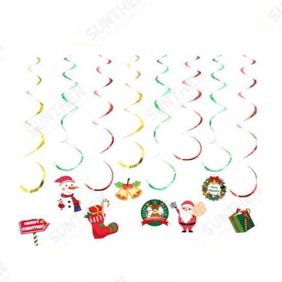 New Year Christmas Balloons Christmas Flags Christmas Letter Banner Santa Claus Spiral Photograph Props