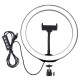 PKT3035 10 Inch USB Video Ring Light with 110cm Light Stand Dual Phone Clip for Tik Tok Youtube Live Streaming