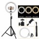 Portable LED Ring Light Tripod Stand Live Selfie Holder USB Plug 10 Inch Fill Light for YouTube Tiktok VK Vlog Makeup