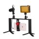 PKT3024 4 in 1 Video Rig Stabilizer Grip Microphone Video Light Tripod for Mobile Phone